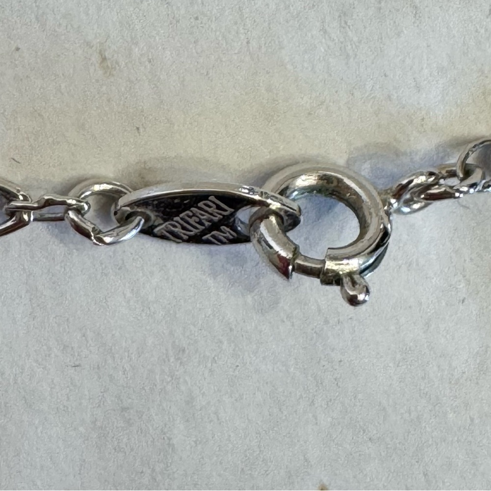 VTG Crown Trifari Silvertone Filigree Lace Links 24" Dainty Necklace Minimilist - Picture 15 of 16